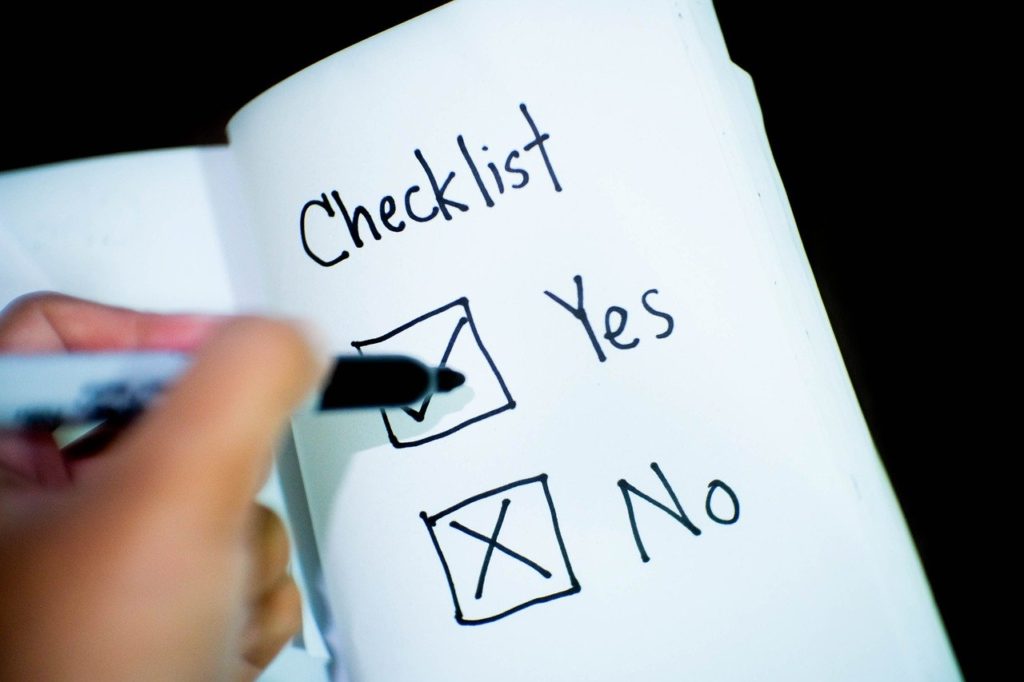 checklist and to-do list completion
