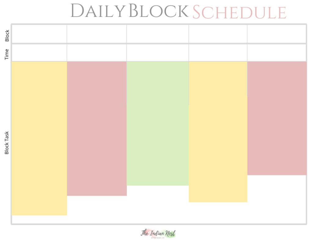 daily block schedule free printable Template