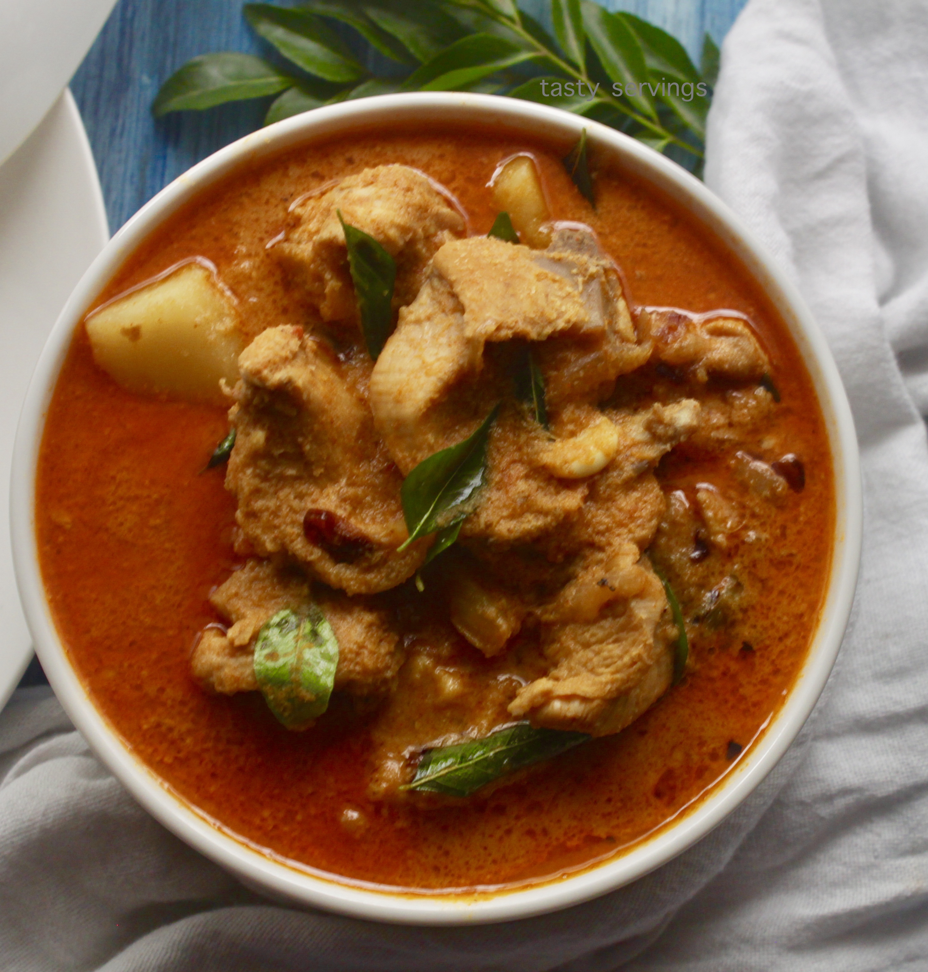 Kerala chicken curry with thick coconut milk