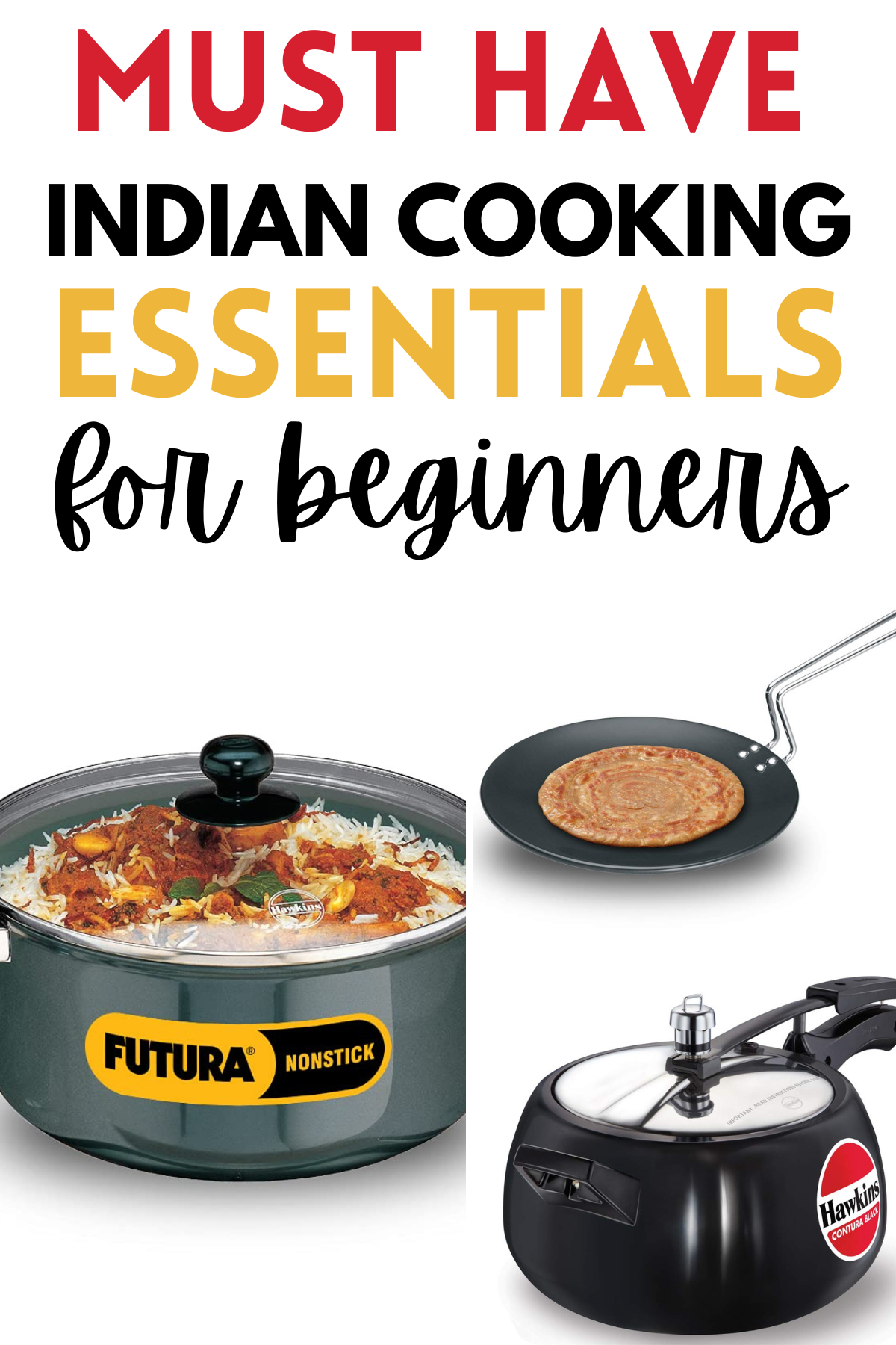 list of essential Indian cooking equipment.